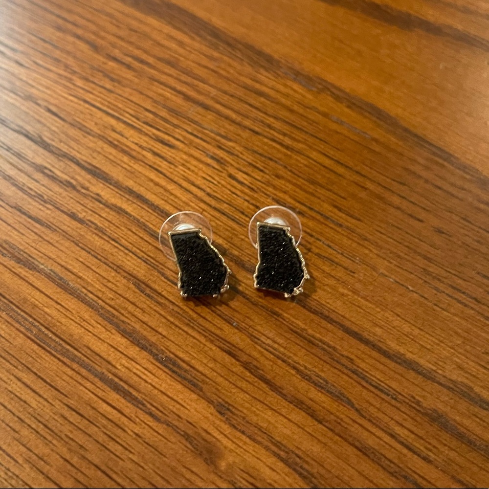 Black shimmer state of Georgia earrings